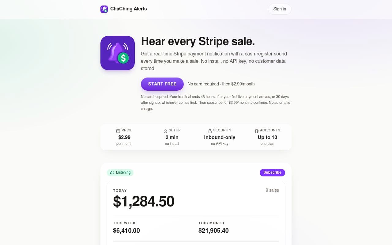 ChaChing Alerts screenshot