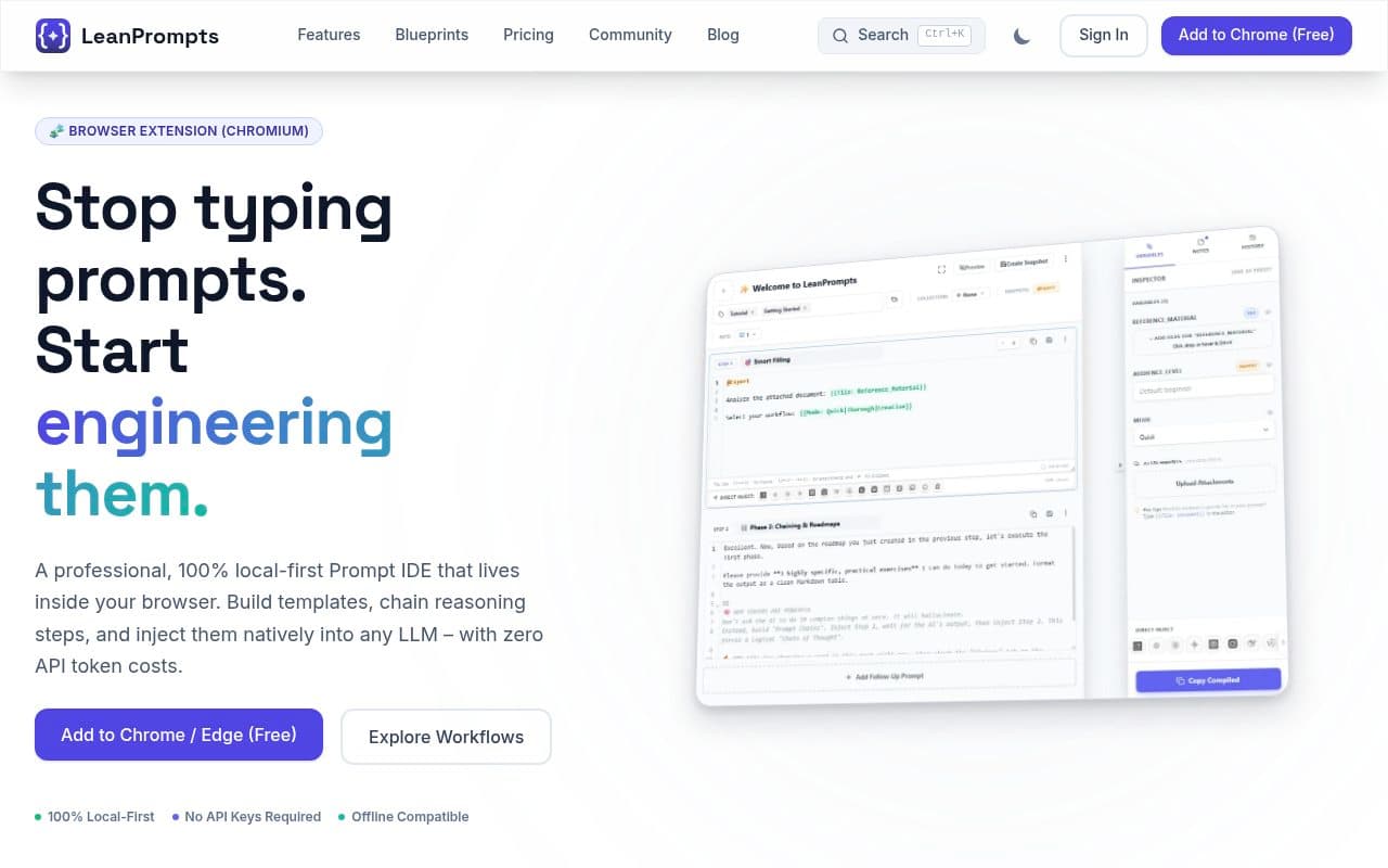 LeanPrompts Studio screenshot
