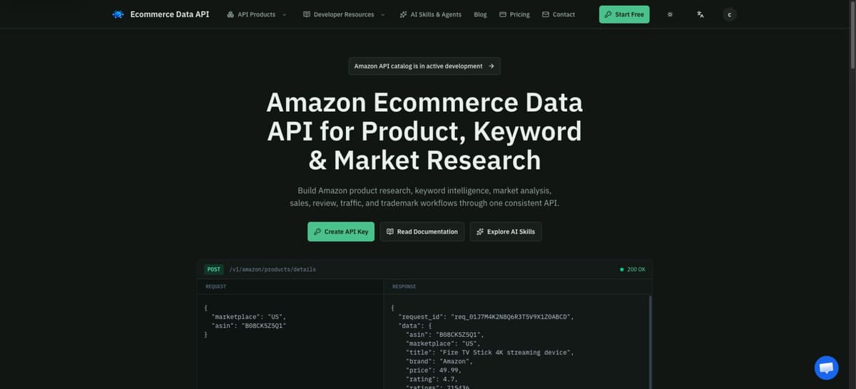 Ecommerce Data API screenshot