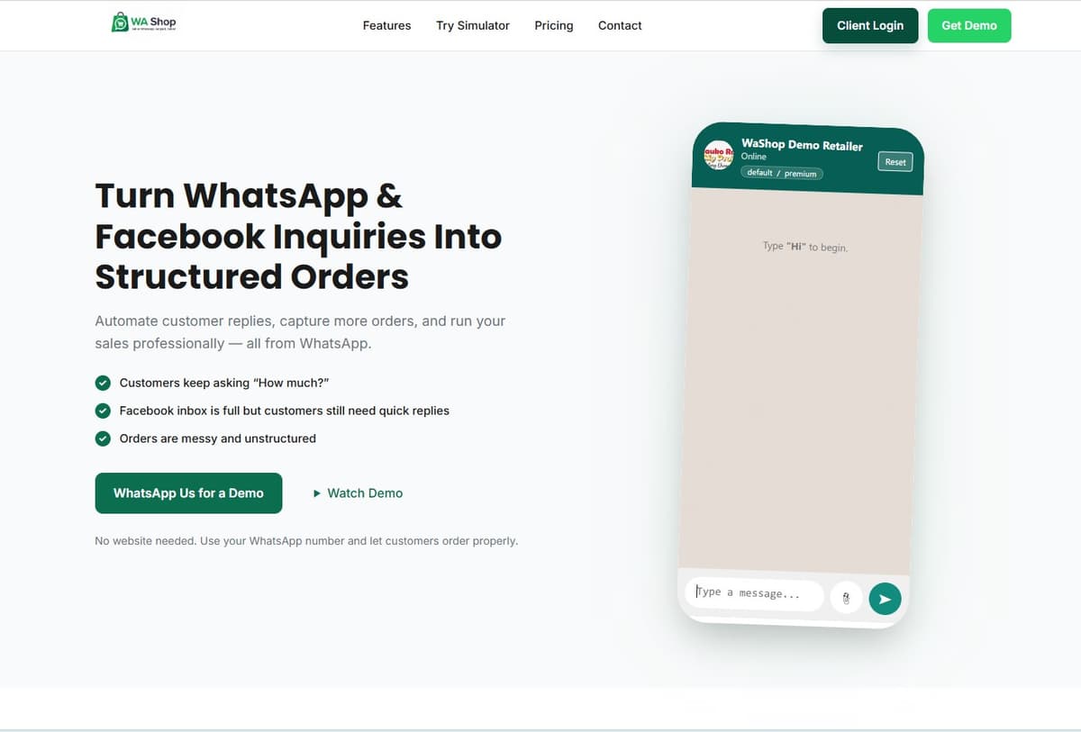 WaShop eCommerce Platform for Zimbabwe screenshot