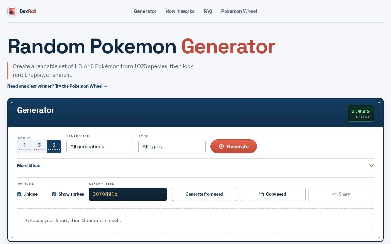 Random Pokemon Generator screenshot