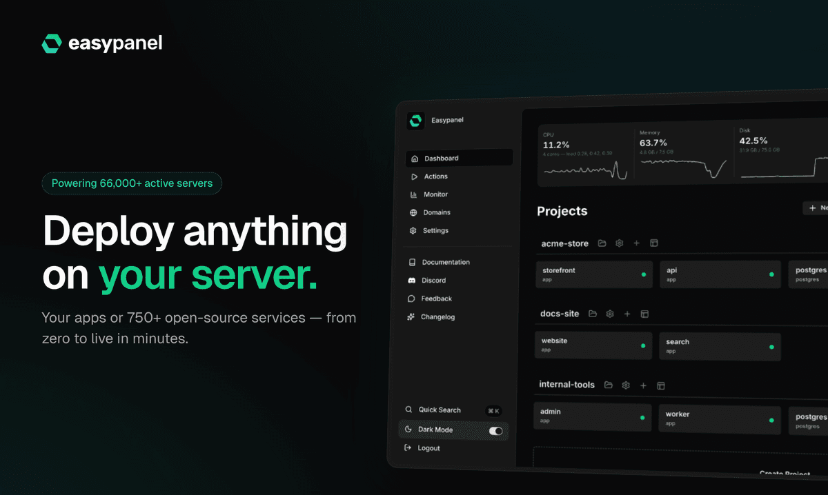 Easypanel screenshot