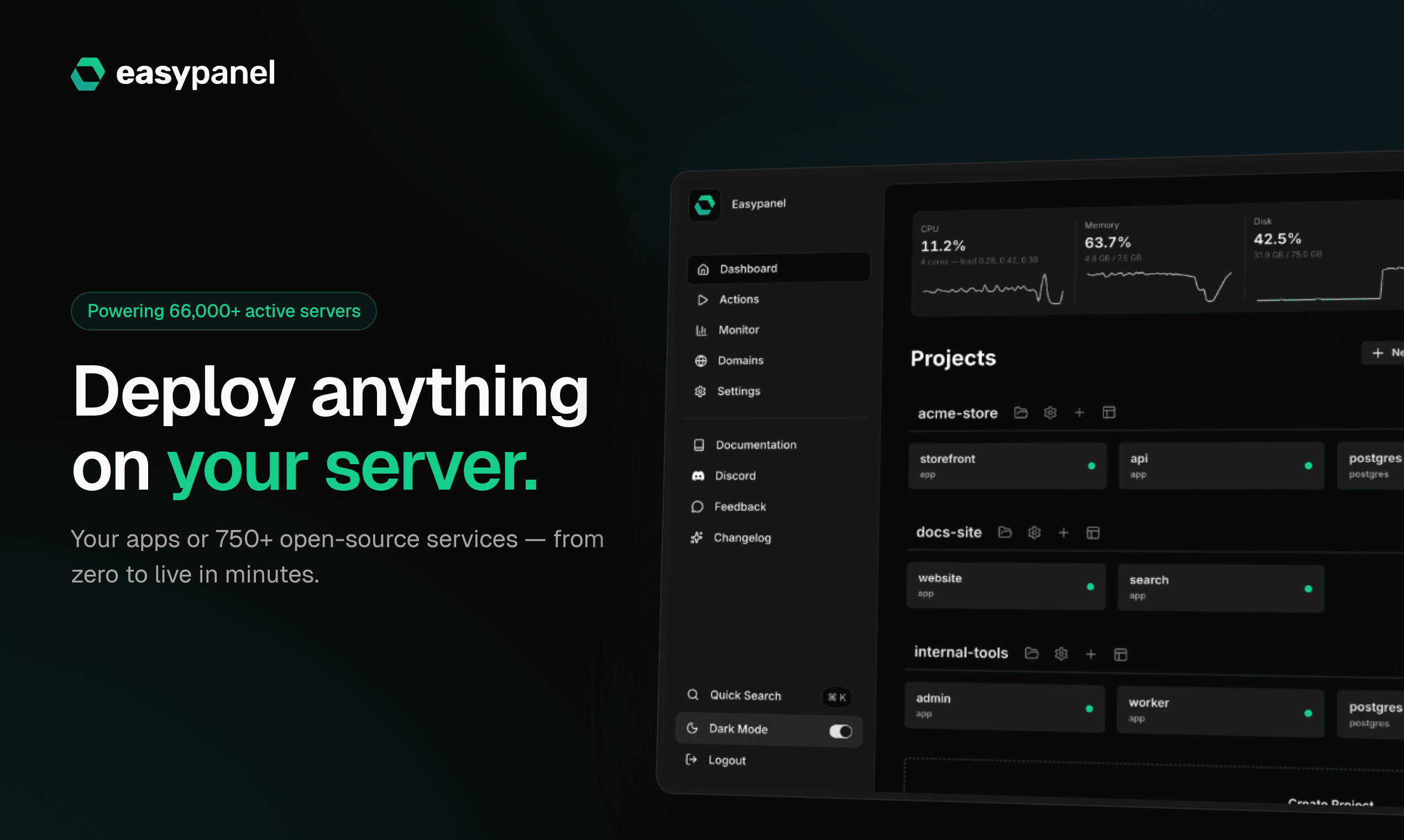 Easypanel screenshot