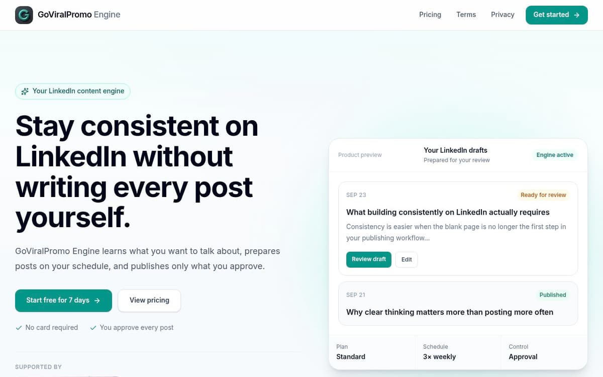 GoViralPromo Engine screenshot