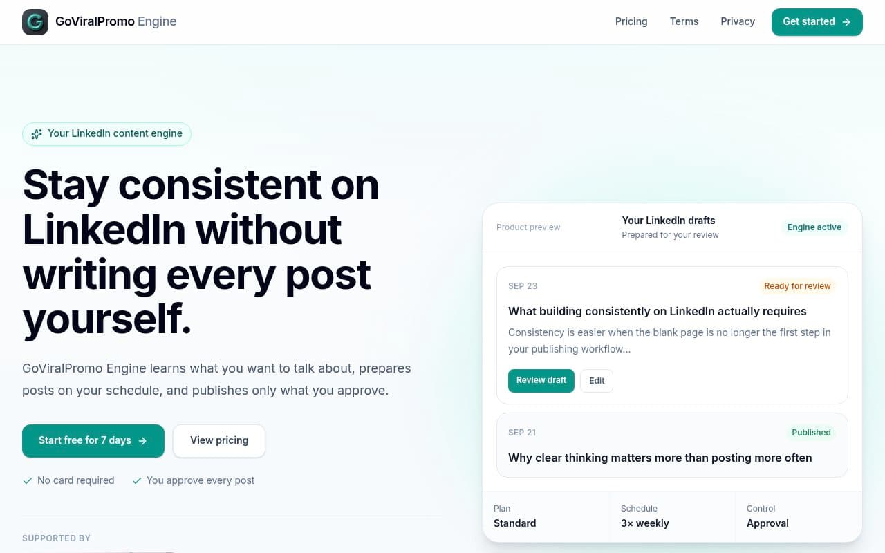 GoViralPromo Engine screenshot