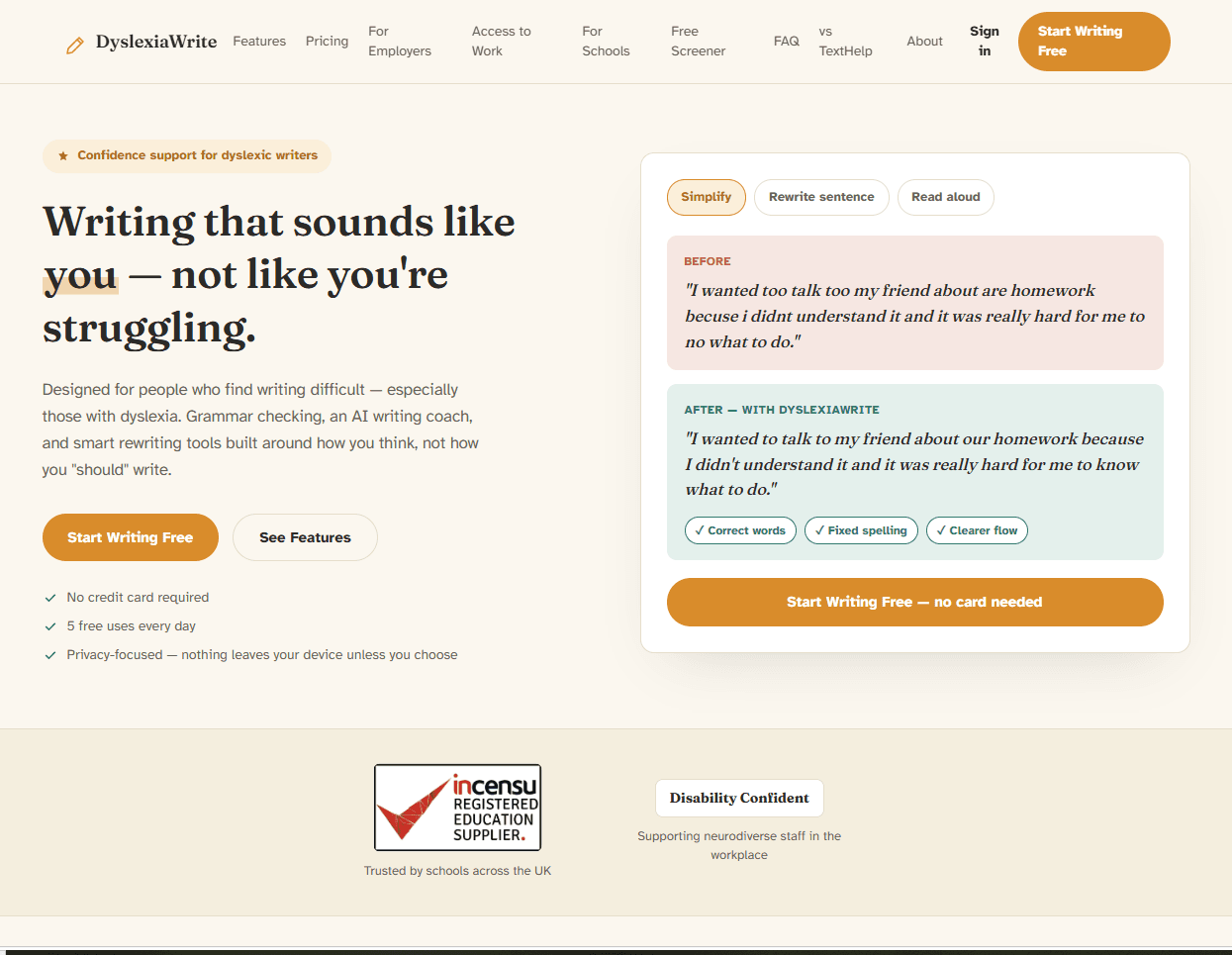 Dyslexia Write screenshot