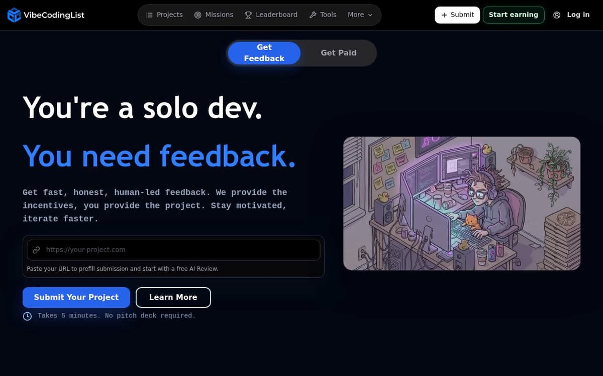 VibeCodingList screenshot