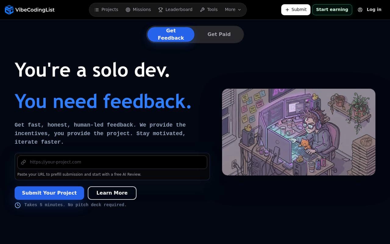 VibeCodingList screenshot