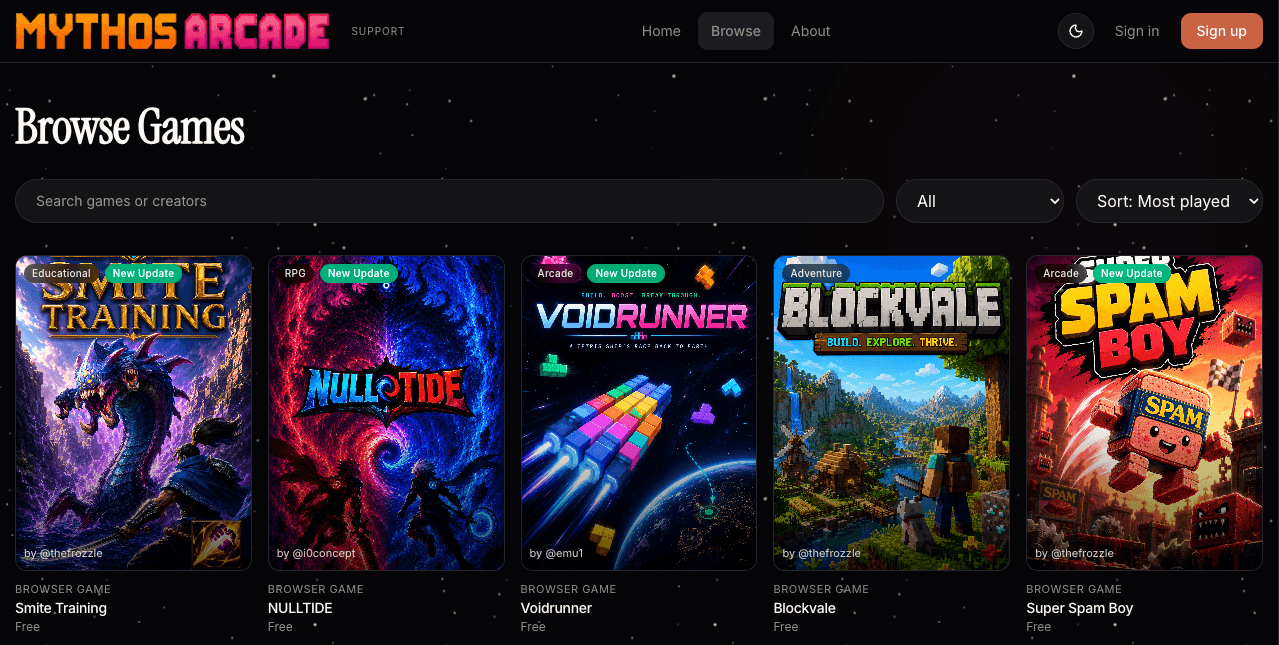 Mythos Arcade screenshot