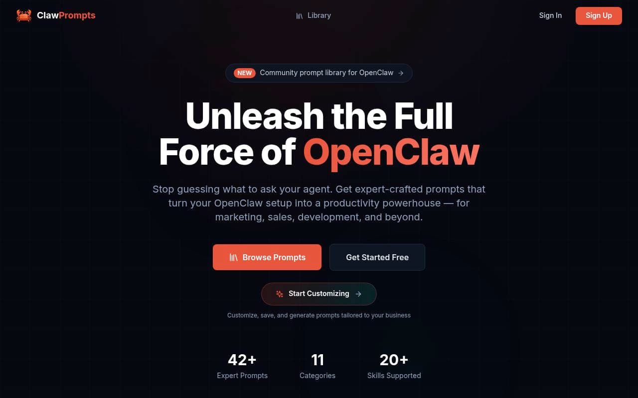 ClawPrompts.ai screenshot