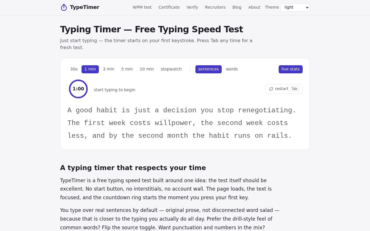 TypeTimer screenshot