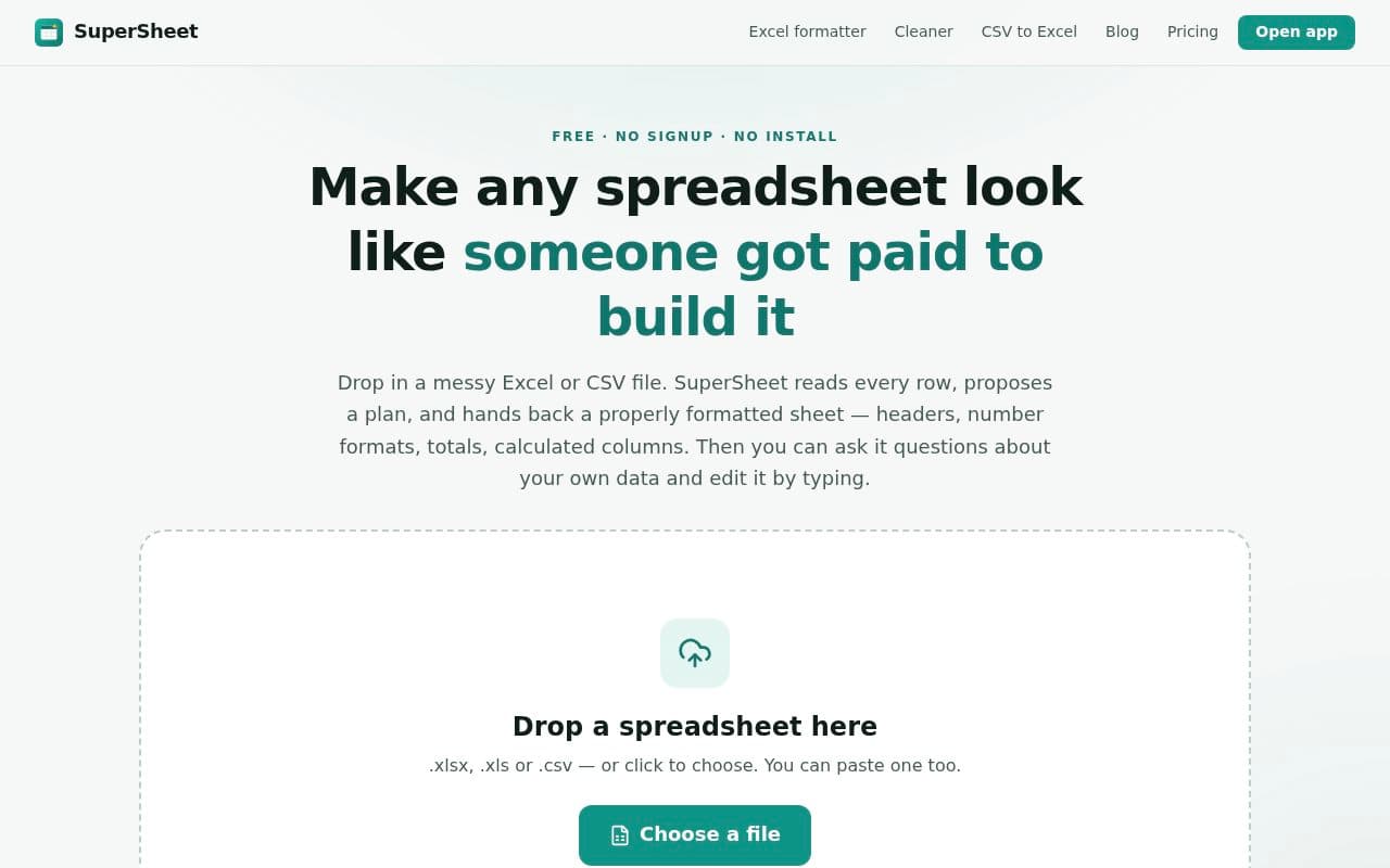 SuperSheet screenshot
