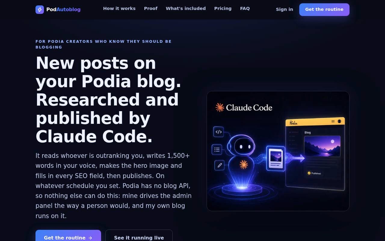 PodAutoblog screenshot