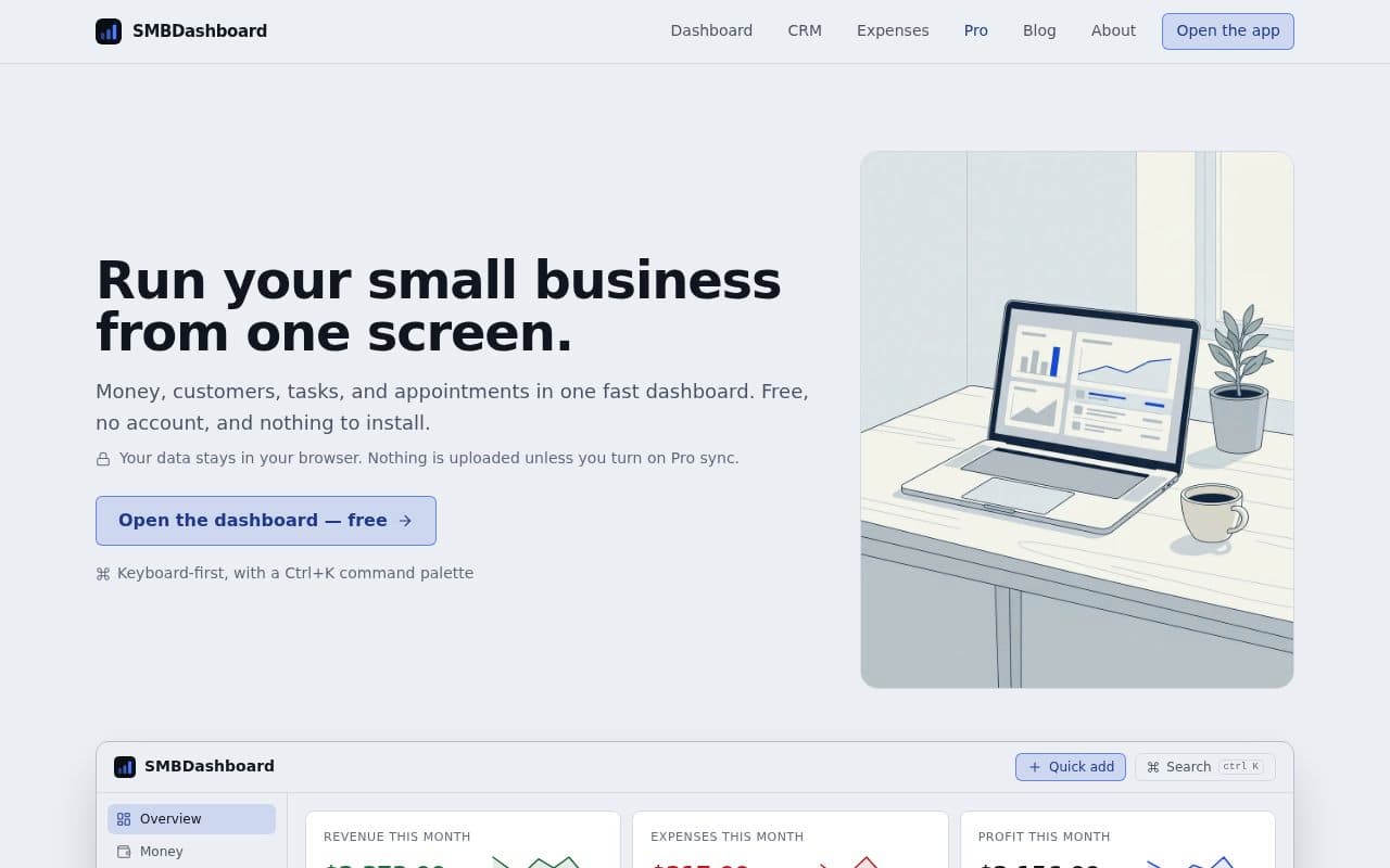 SMBDashboard screenshot