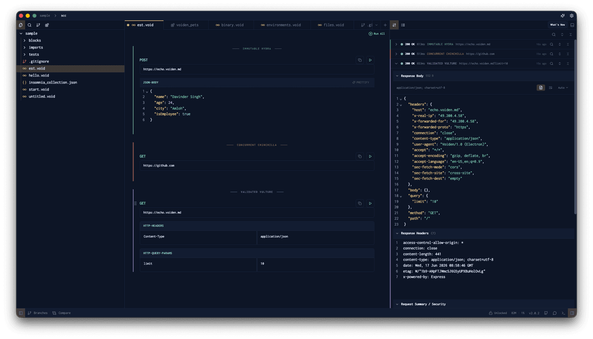 Voiden API Client screenshot