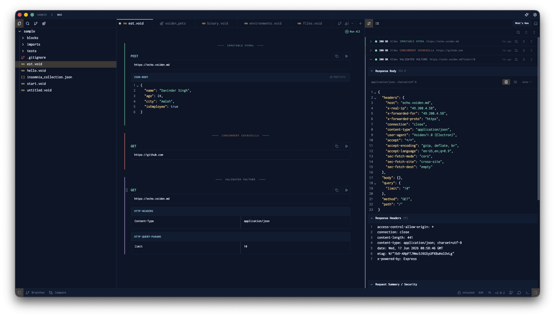 Voiden API Client screenshot