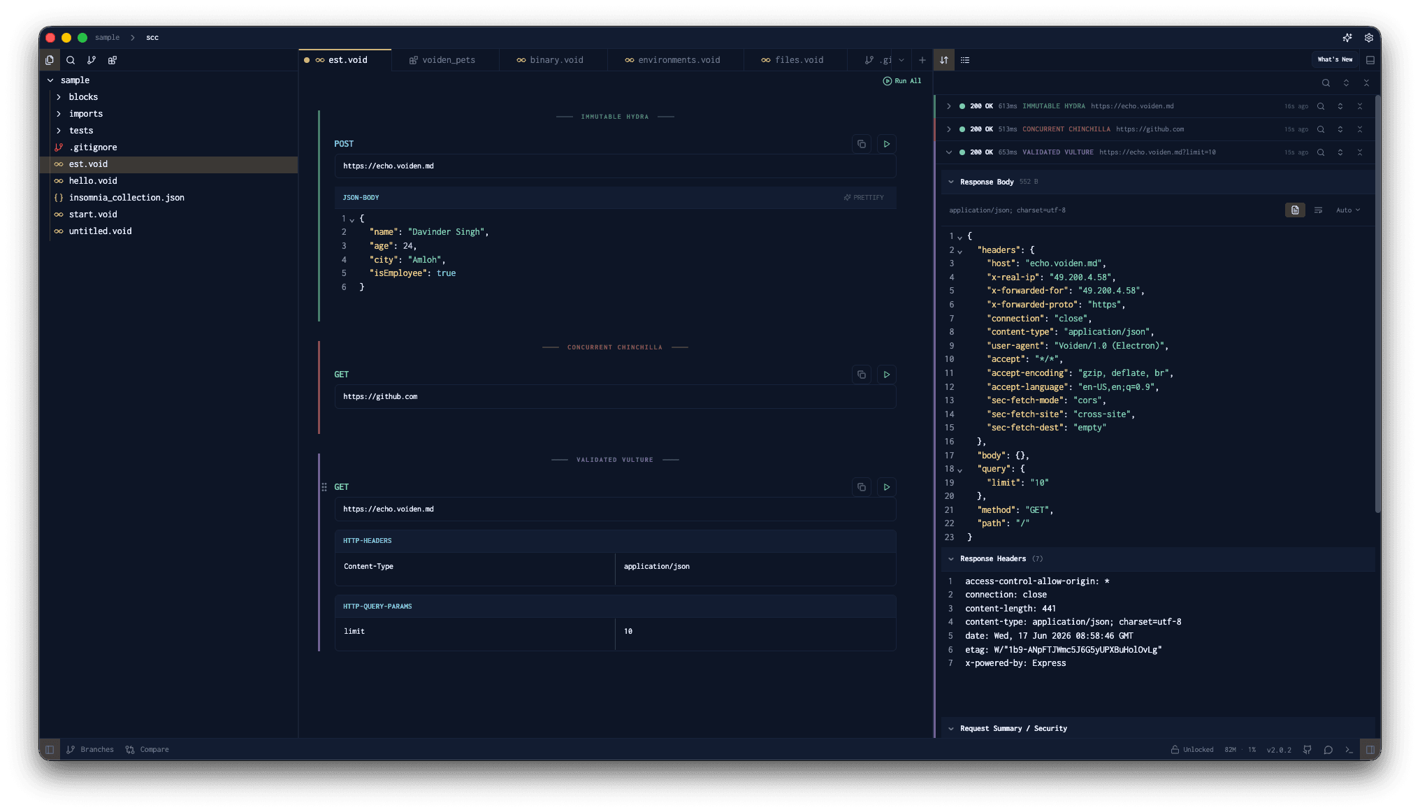 Voiden API Client screenshot