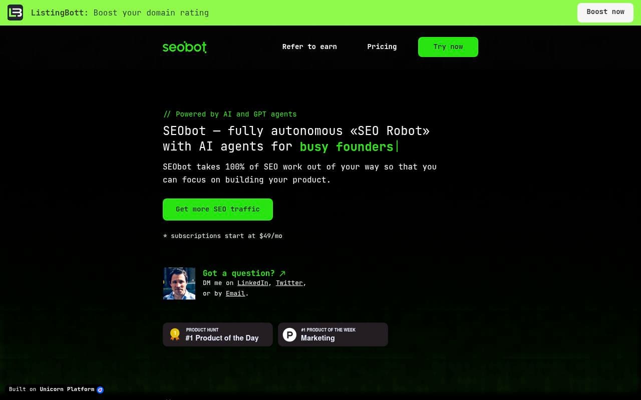 SEOBot screenshot