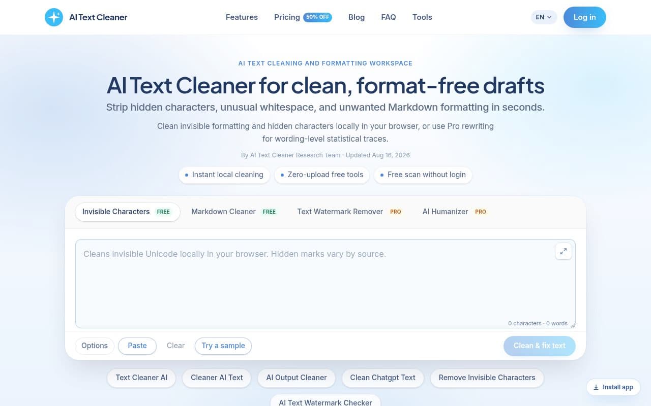 AI Text Cleaner screenshot