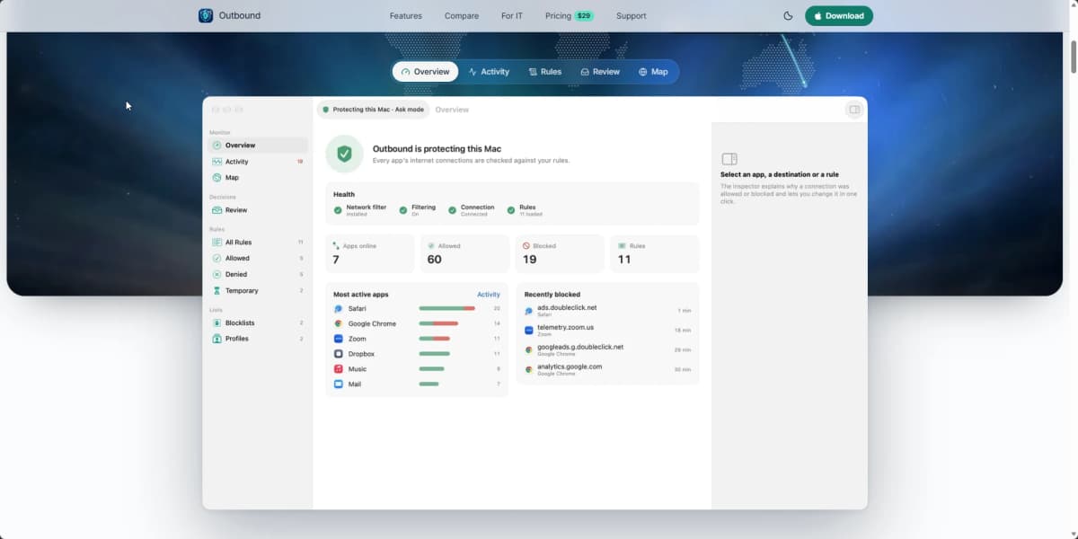 Outbound screenshot