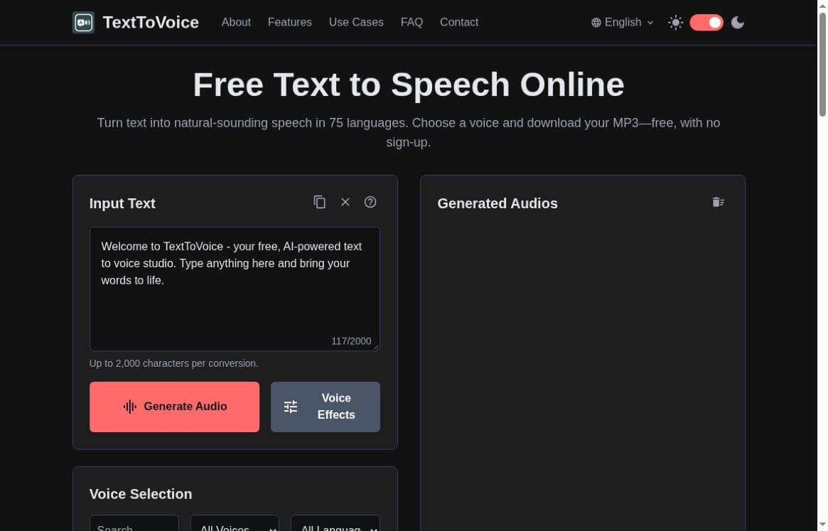 TextToVoice screenshot