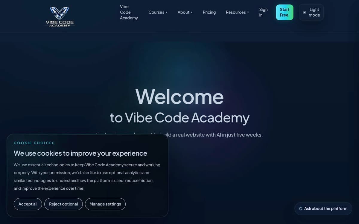Vibe Code Academy screenshot