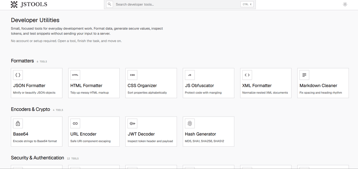 JavaScript Tools screenshot