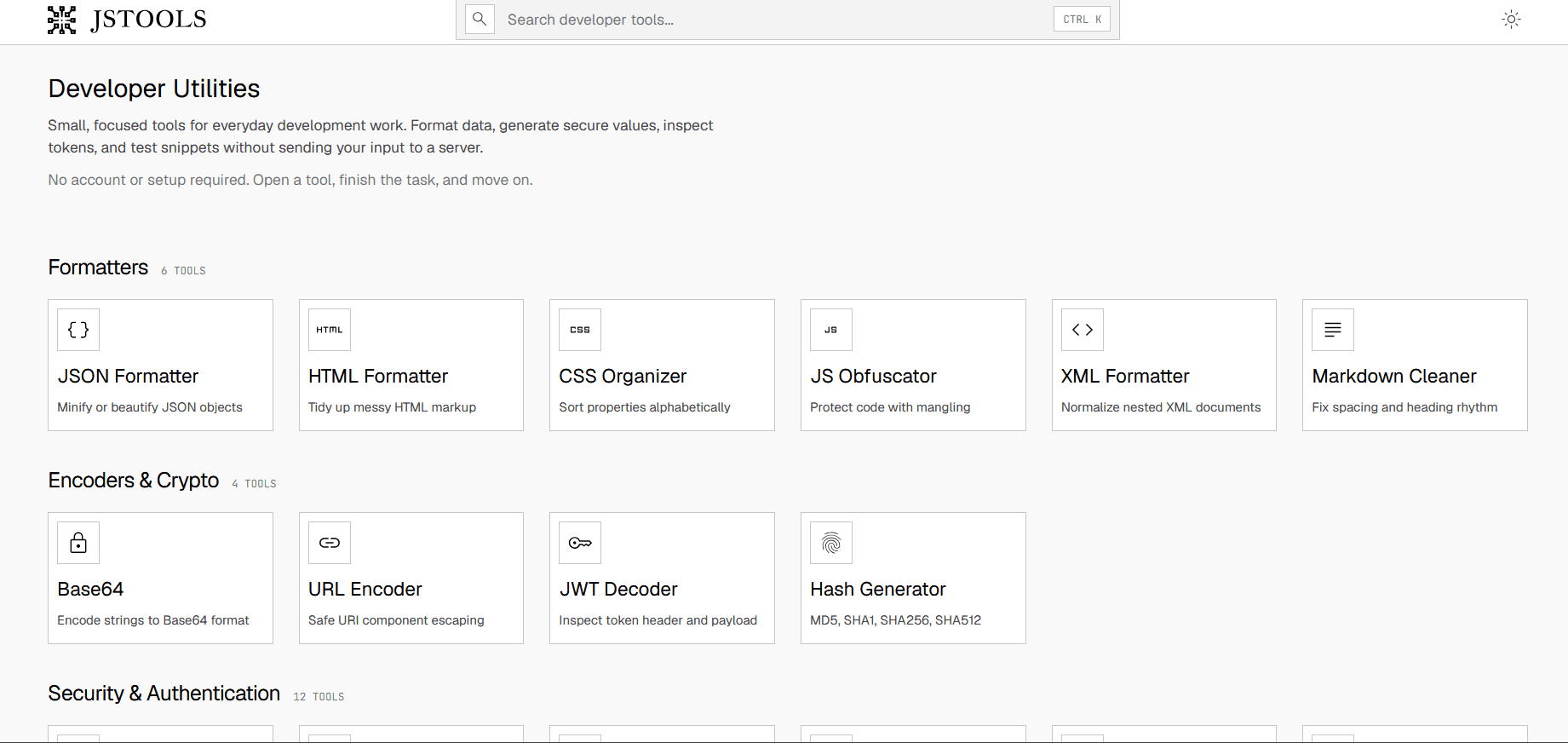 JavaScript Tools screenshot