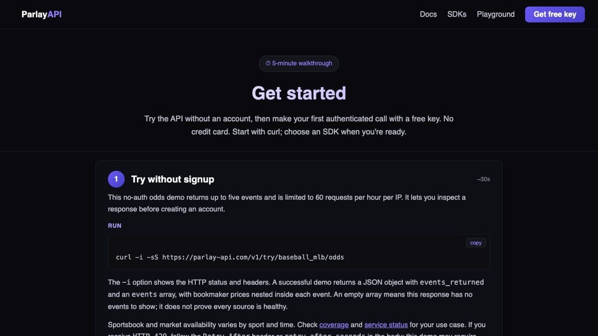 ParlayAPI screenshot
