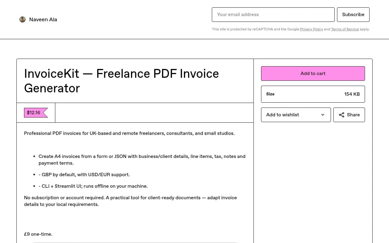 InvoiceKit screenshot