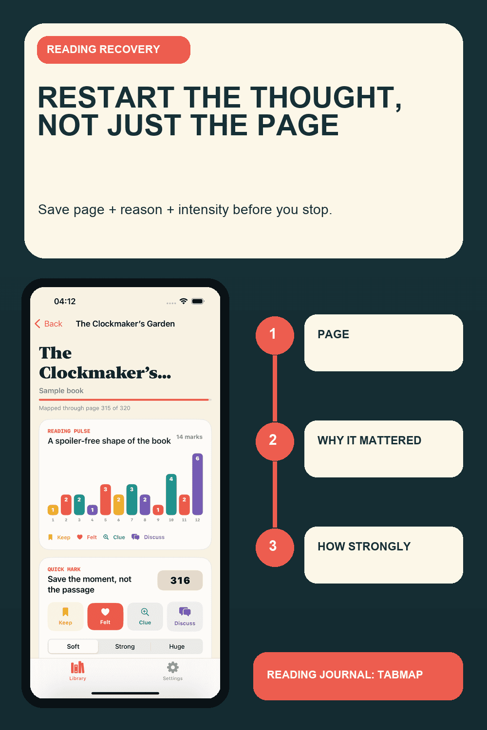 Reading Journal: TabMap screenshot