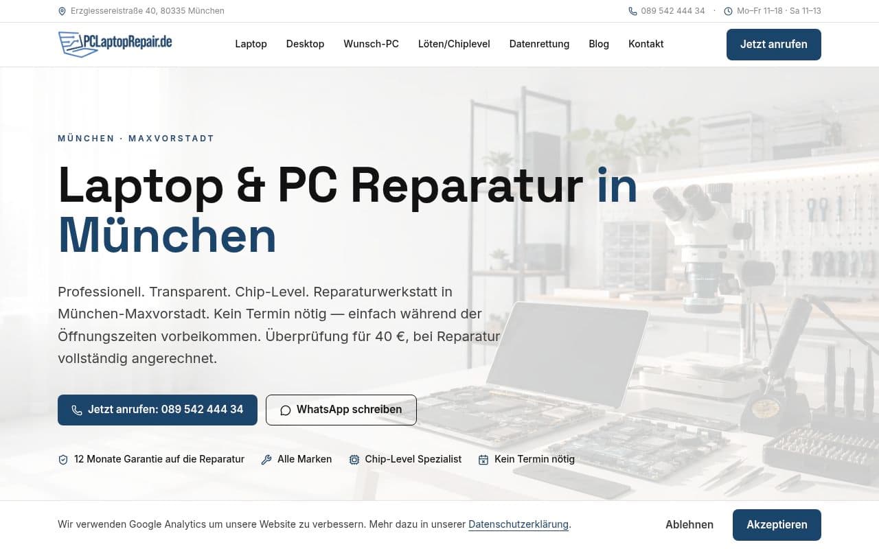 PCLaptopRepair München screenshot