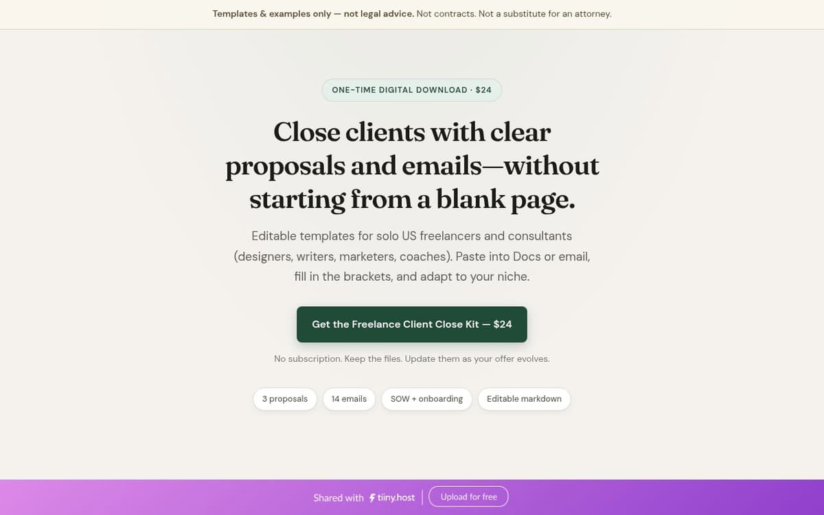 Freelance Client Close Kit screenshot