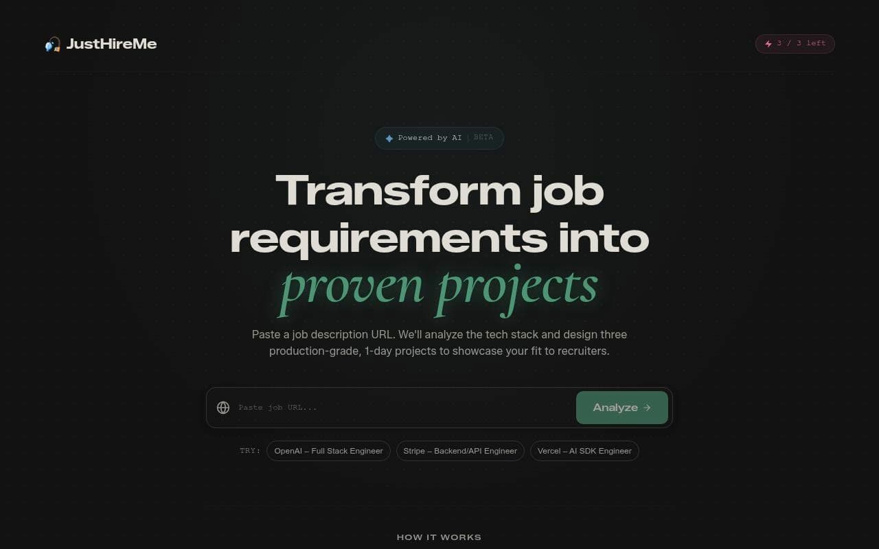 JustHireMe screenshot
