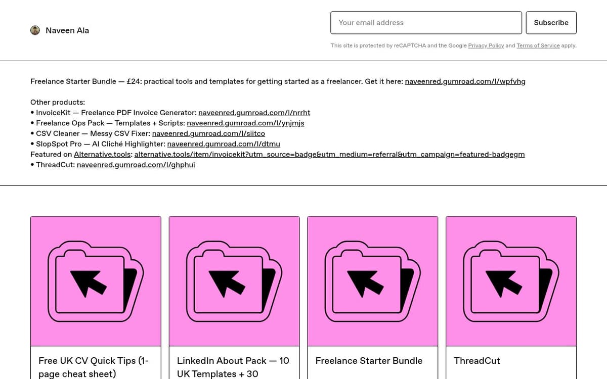 Naveen Ala Freelance Tools screenshot