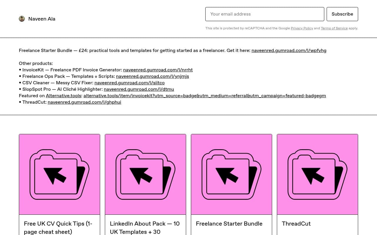 Naveen Ala Freelance Tools screenshot