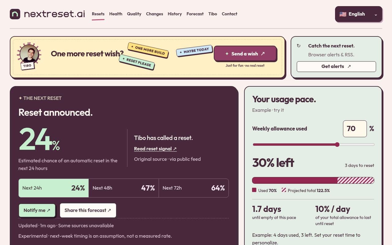 NextReset screenshot