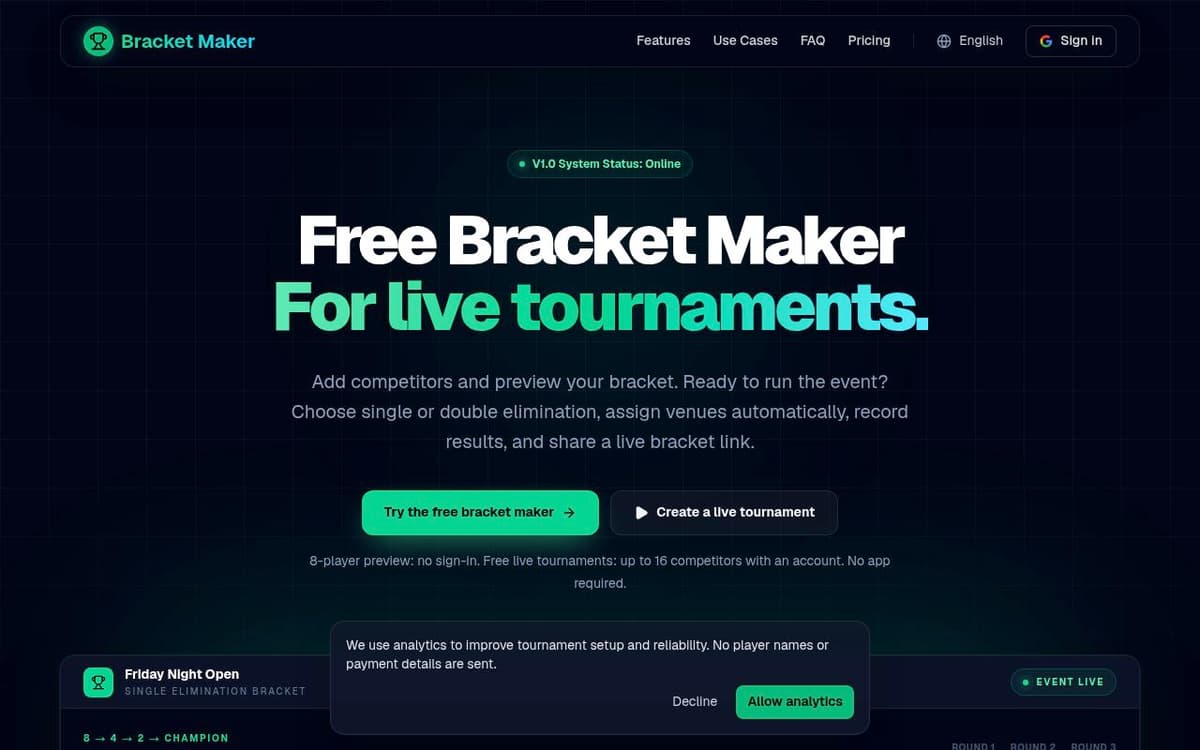 AutoBracketMaker screenshot