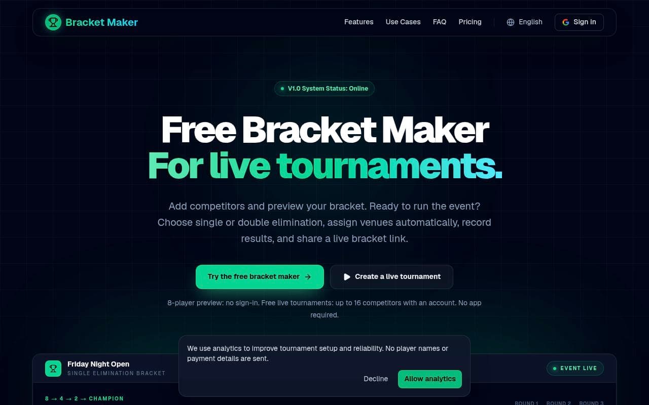 AutoBracketMaker screenshot