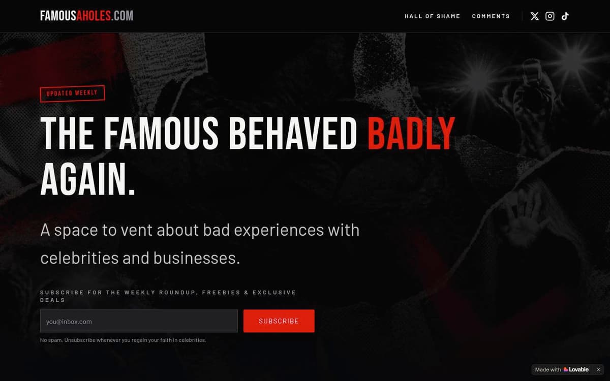 Famous A-Holes screenshot