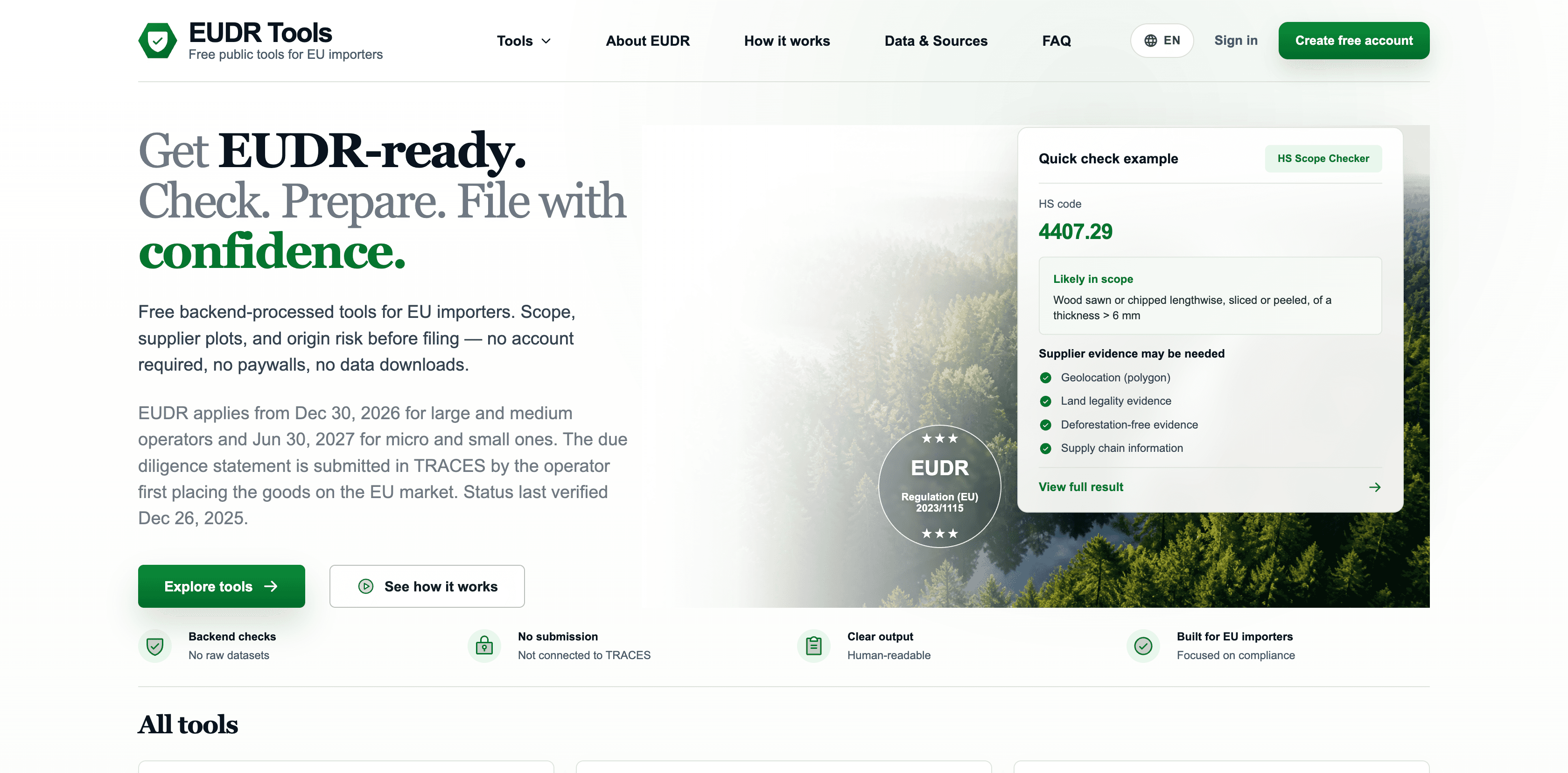 EUDR Tools screenshot